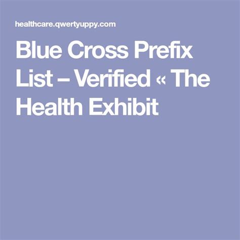 We make sure to update the information on daily basis, however, if you find some kind of inaccurate information, feel free to contact us. . Blue cross prefix